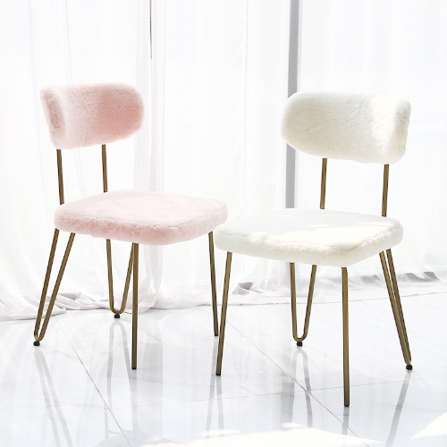 에이비퍼니쳐[B급] 푸푸 패브릭 카페 디자인 의자