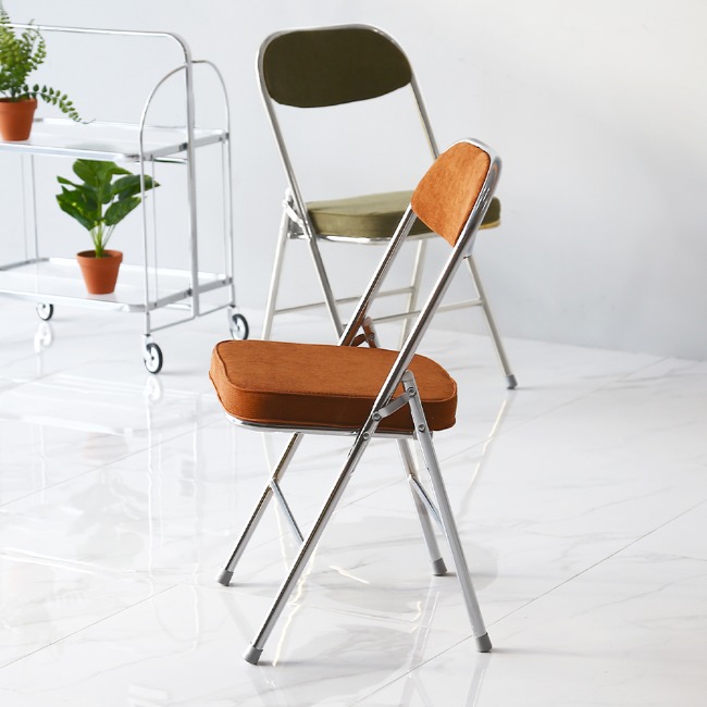 [리퍼브] 로덴 코듀로이 패브릭 접이식 카페 인테리어 의자 디자인체어