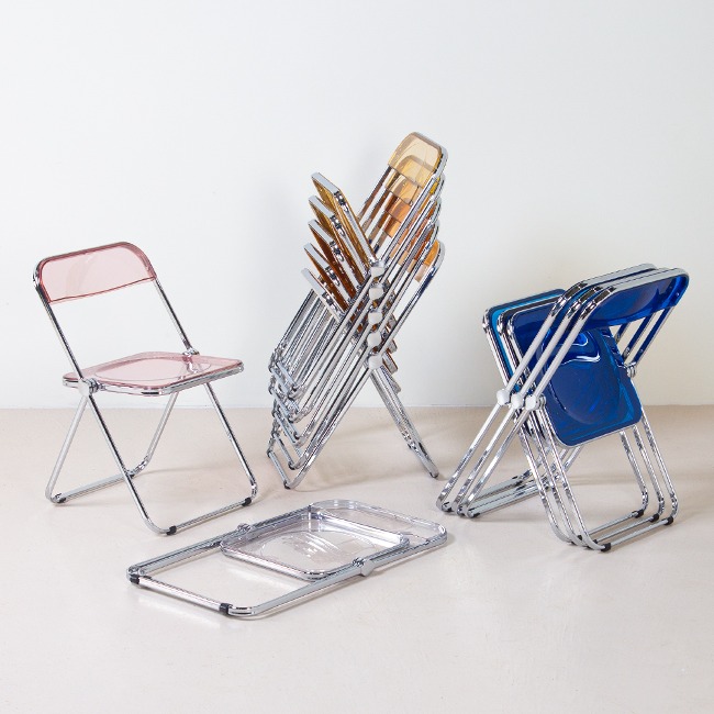 베가 플리아 PET 체어 카페 투명 접이식 디자인 의자