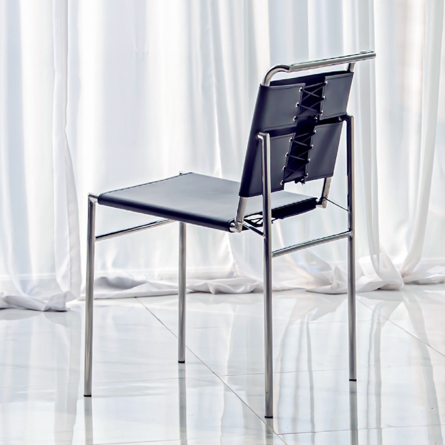 로크 클래식 가죽 사이드체어 카페 철제 디자인 의자