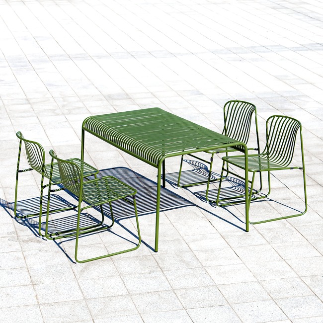 코나 빅 철제 야외테이블세트 카페 정원 테라스 야외용 사각 테이블 4인