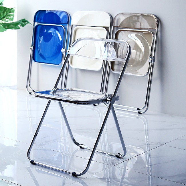 베가 플리아 PET 체어 카페 투명 접이식 디자인 의자