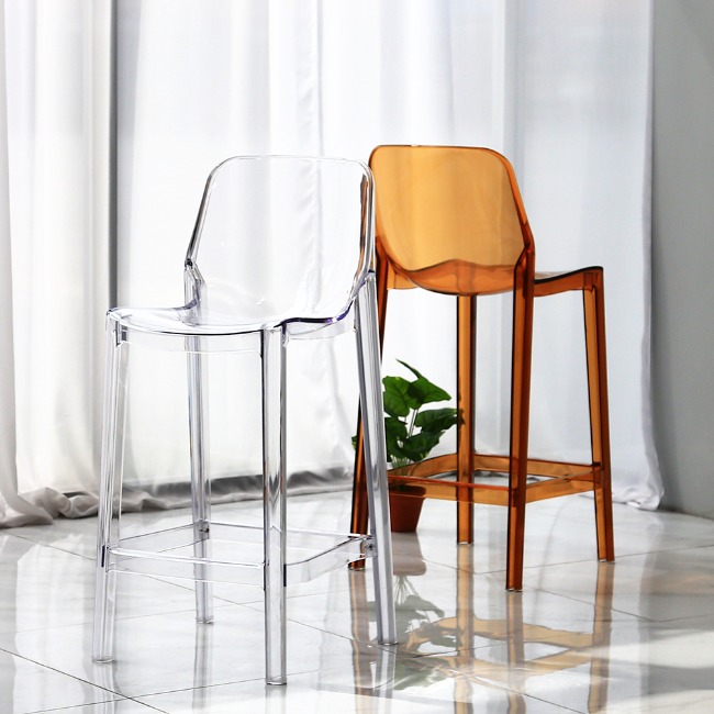 [B급]보울 카페 디자인 투명 홈바 의자 바체어