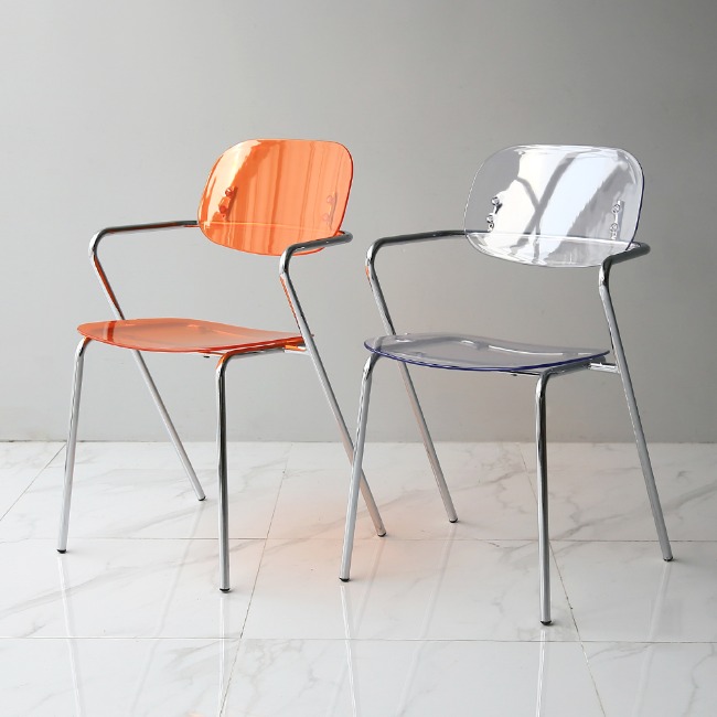 에이비퍼니쳐레프 암체어 투명 카페의자 플라스틱 철제 인테리어 디자인 의자
