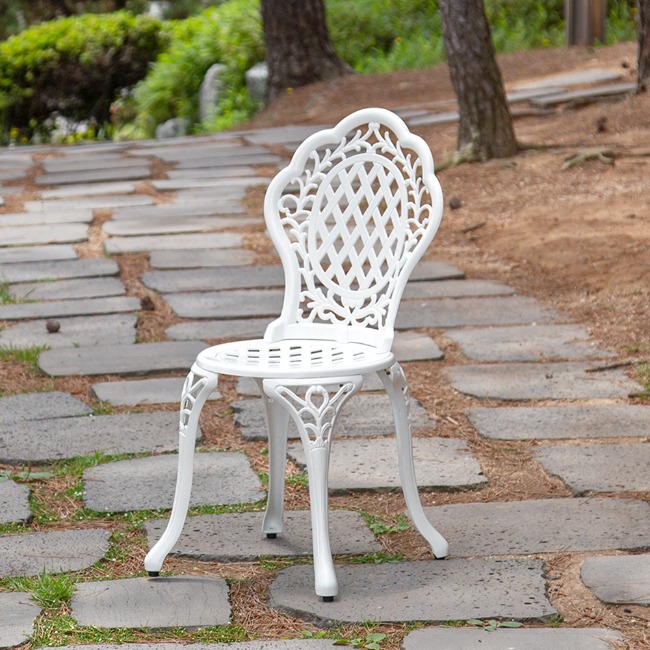 로즈 야외 정원 카페 주물 알루미늄 의자