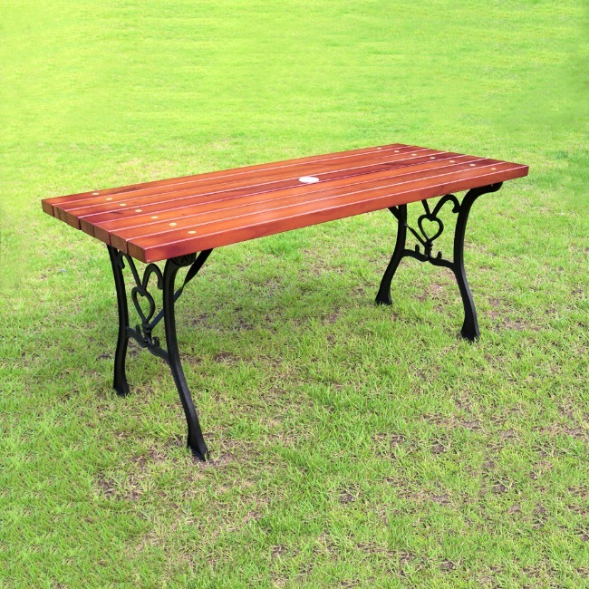 에이비퍼니쳐모던 야외용 목재 주물 벤치 테라스 정원 테이블