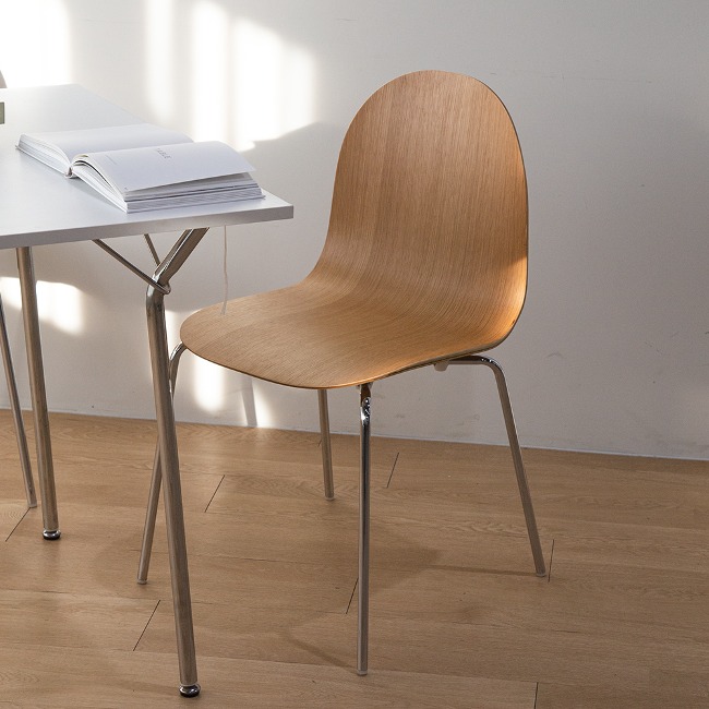 에이비퍼니쳐[리퍼브] 커브 인테리어 미드센추리 모던 원목 철제 카페 디자인 의자